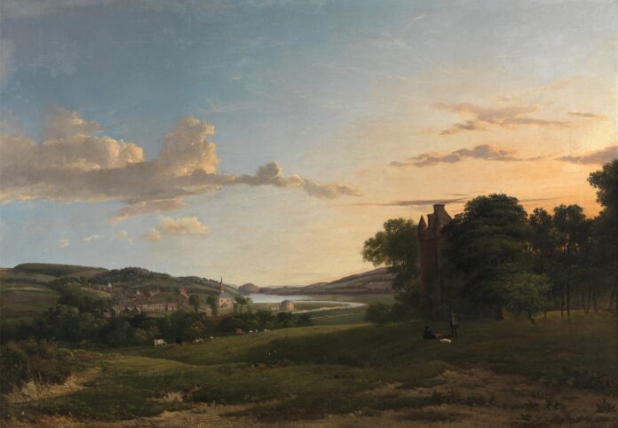 An English landscape similar to the ones in Northanger Abbey by Jane Austen