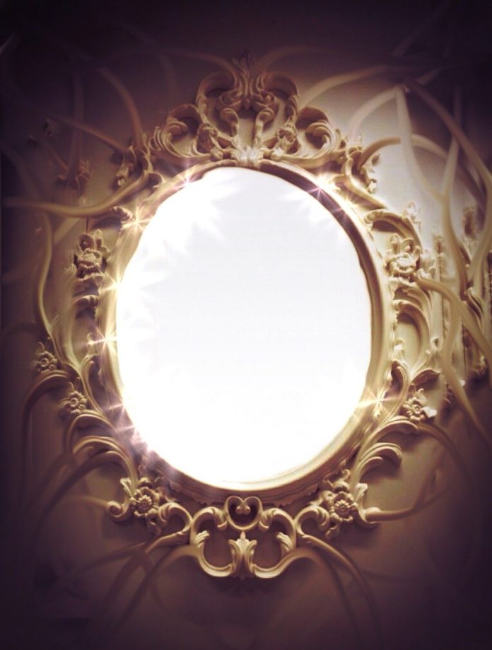 A mystical and magic mirror like the one in My Aunt Margaret’s Mirror book