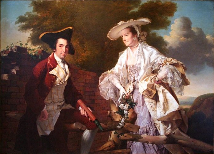 A painting of a couple by Joseph Wright of Derby reminding the couple of lovers in the Italian by Ann Ward Radcliffe