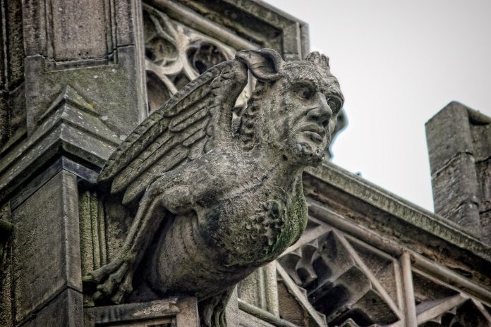 A cathedral gargoyle similar to the stone monsters in The Stalls of Barchester Cathedral By M. R. James