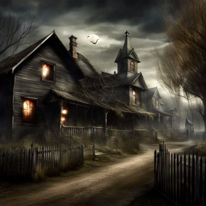 A spooky image evocative of The Forsaken Inn by Anna Katharine Green