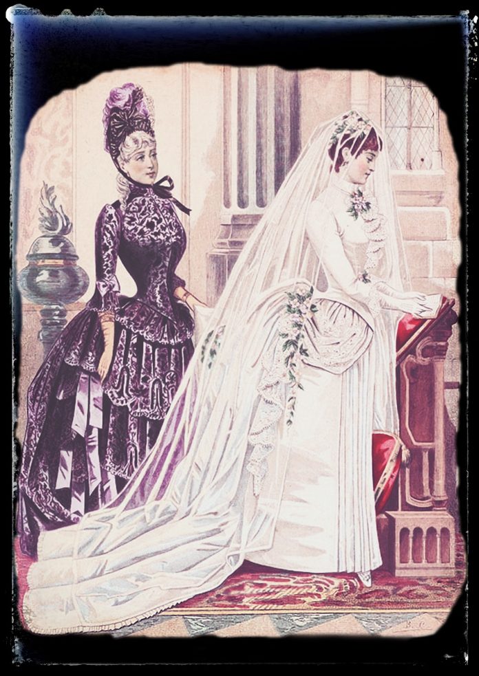 A vintage bride illustration reminiscent of That Affair At Elizabeth By Burton Egbert Stevenson