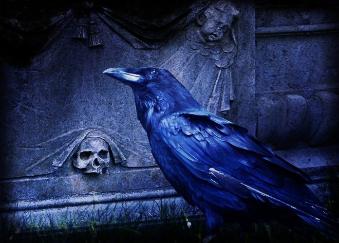 A spooky image evocative of the poem The Hollow Graveyard