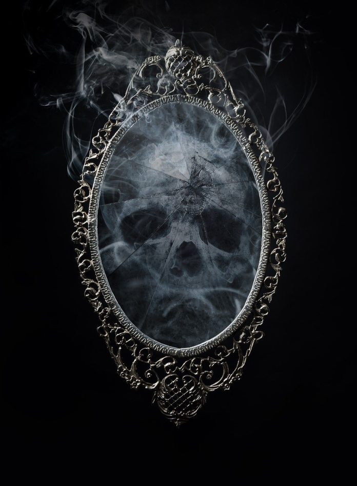 A ghostly mirror evocative of the atmosphere in the poem Rumbles Of Memories